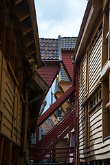 Image showing Bryggen at Bergen, Hordaland, Norway