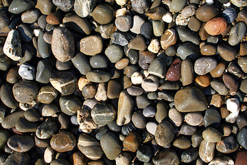 Image showing wet pebbles in waves of the Black Sea