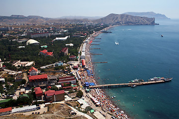 Image showing View on Quay of the resort city. Sudak. Ukraine.
