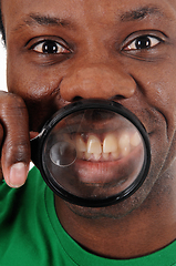 Image showing Close up of face and teeth's of African man