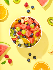 Image showing bowl of fresh fruit salad