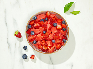 Image showing bowl of fresh fruit salad