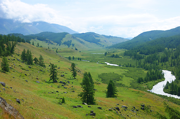 Image showing Valley in mountain with stream year daytime