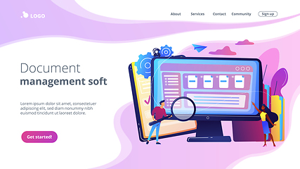 Image showing Document management soft concept landing page.