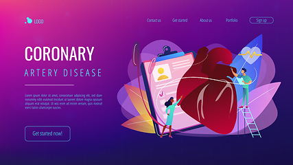 Image showing Ischemic heart disease concept landing page.