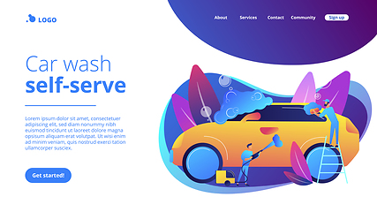 Image showing Car wash service concept landing page.