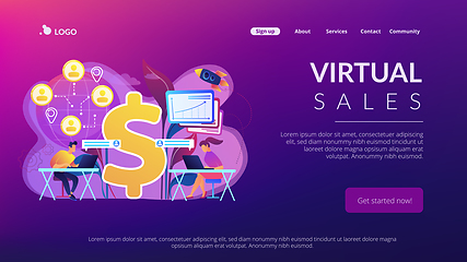 Image showing Virtual sales concept landing page.