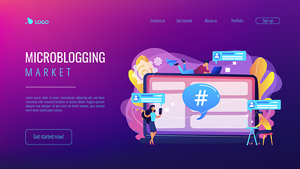 Image showing Microblog platform concept landing page.