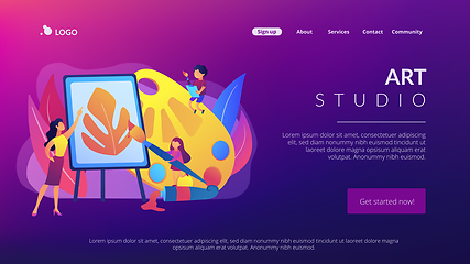 Image showing Art studio concept landing page.