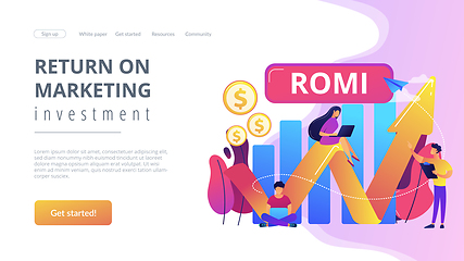 Image showing Marketing investment concept landing page.