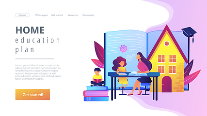 Image showing Home schooling concept landing page.