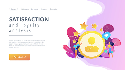 Image showing Satisfaction and loyalty analysis concept landing page.