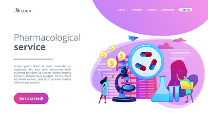 Image showing Pharmacological business concept landing page.