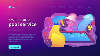 Image showing Pool and outdoor cleaning concept landing page.