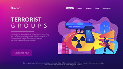 Image showing International terrorism concept landing page.