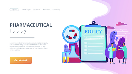 Image showing Pharmaceutical policy concept landing page.