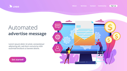 Image showing Marketing automation system concept landing page.
