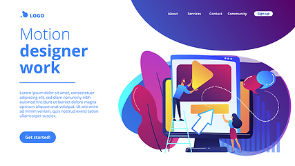 Image showing Motion graphic design concept landing page.