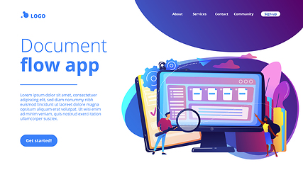 Image showing Document management soft concept landing page.