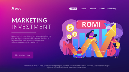 Image showing Marketing investment concept landing page.