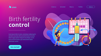 Image showing Female contraceptives concept landing page.