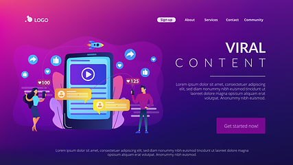 Image showing Viral content concept landing page