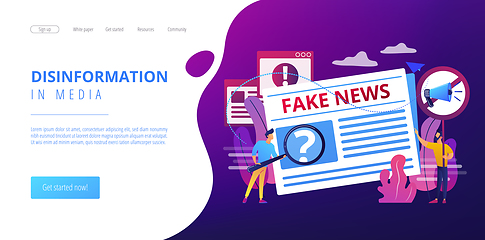 Image showing Fake news concept landing page