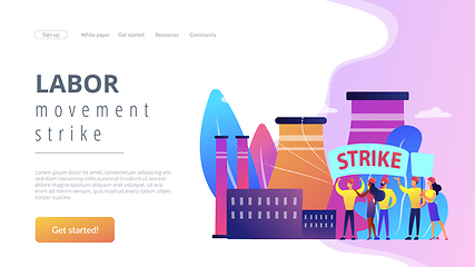 Image showing Strike action concept landing page.