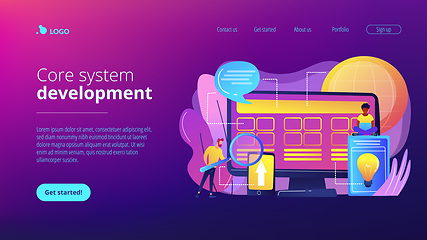 Image showing Core system development concept landing page.