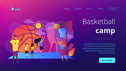 Image showing Basketball camp concept landing page.