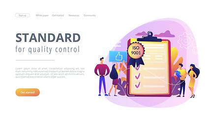 Image showing Standard for quality control concept landing page.