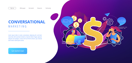 Image showing Conversational sales concept landing page.