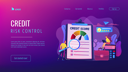 Image showing Credit rating concept landing page.