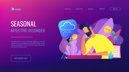 Image showing Seasonal affective disorder concept landing page.