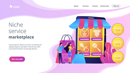 Image showing Niche service marketplace concept landing page.