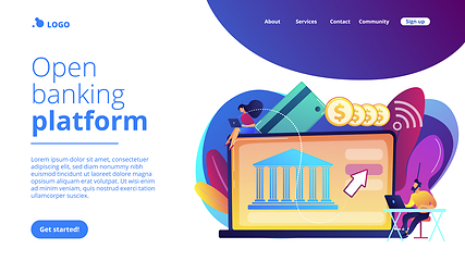 Image showing Open banking platform concept landing page.