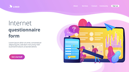 Image showing Online survey concept landing page.