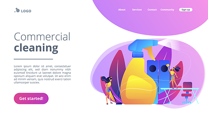 Image showing Commercial cleaning concept landing page.