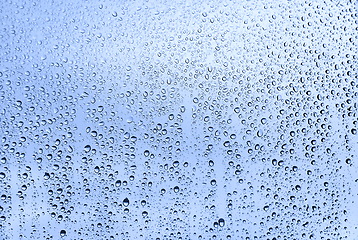 Image showing Water drops on glass