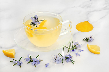 Image showing Immune System Boosting Rosemary and Lemon Herbal Tea