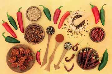 Image showing Chilli Peppers Herbs and Spice