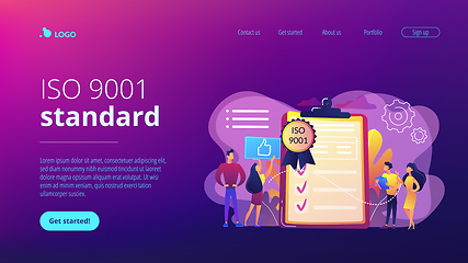 Image showing Standard for quality control concept landing page.