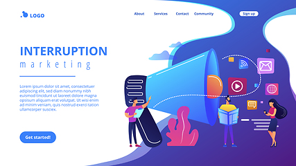 Image showing Push advertising concept landing page.