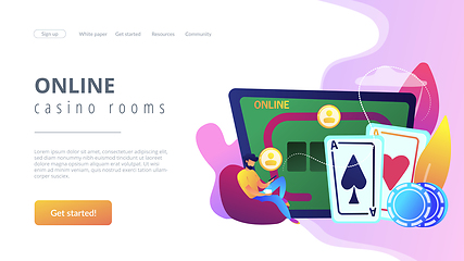 Image showing Online poker concept landing page.