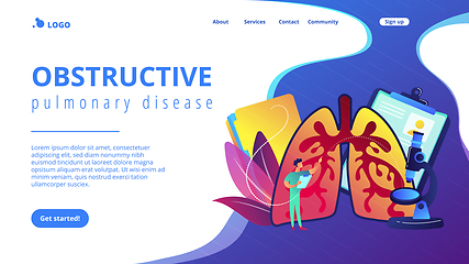 Image showing Obstructive pulmonary disease concept landing page.