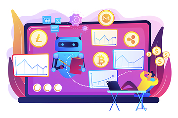 Image showing Crypto trading bot concept vector illustration