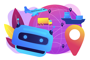 Image showing AI in travel and transportation concept vector illustration.