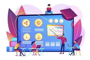 Image showing Cryptocurrency trading courses concept vector illustration