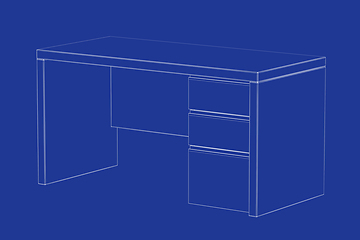 Image showing 3d model of office desk