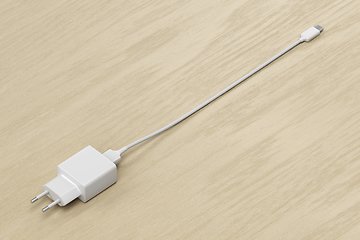 Image showing Smartphone power adapter with USB-C cable